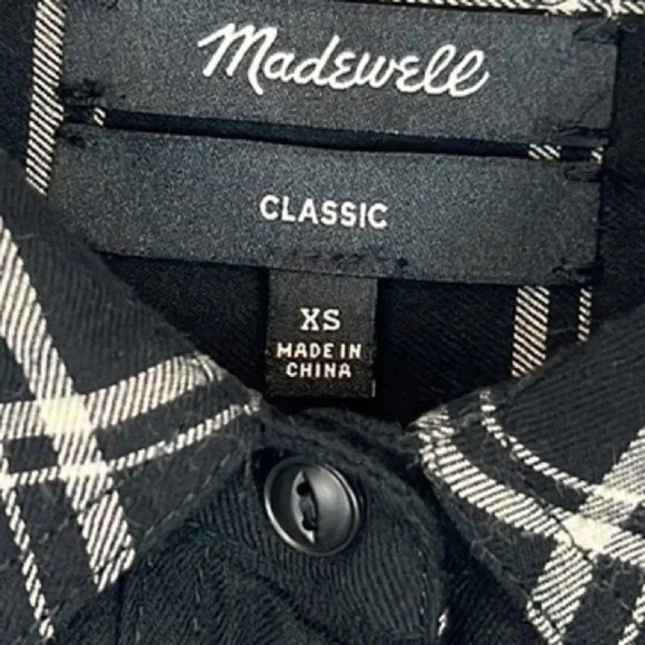 Madewell Classic Ex Boyfriend Shirt Windowpanel Size XS - Picture 3 of 4